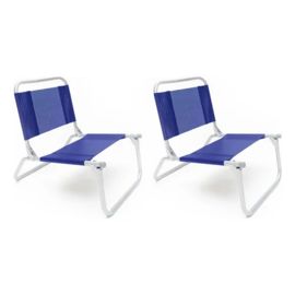 Reposera Azul Silla Playera Plegable Caño 3/4 Playa...