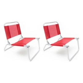 Reposera Rojo Silla Playera Plegable Caño 3/4 Playa...
