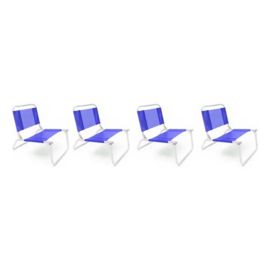 Reposera Azul Francia Silla Playera Plegable Alumin...