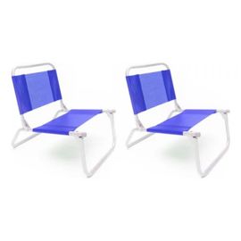 Reposera Azul Francia Silla Playera Plegable Alumini...