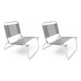 Reposera Gris Silla Playera Plegable Aluminio Playa ...
