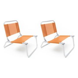 Reposera Naranja Silla Playera Plegable Aluminio Pla...