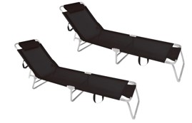 Kit X2 Reposera Camastro Aluminio Plegable 4 Pos. 100 Kg 