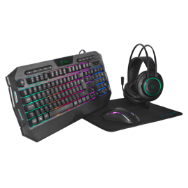Kit  Crux 4 En 1: Mouse, Teclado, Auriculares Y Mous...