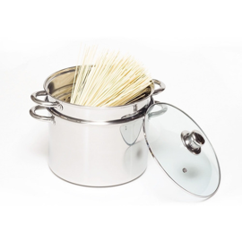 Olla Con Colapasta 24 Cm Ac. Inox. C Tapa De Vidrio ...