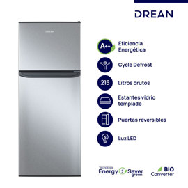 Heladera Con Freezer Cíclica 215 L Inox  Rzd215pvarx0