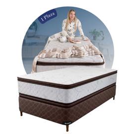 Conjunto Colchón Con Sommier 1 Plaza Espuma Doble Pi...