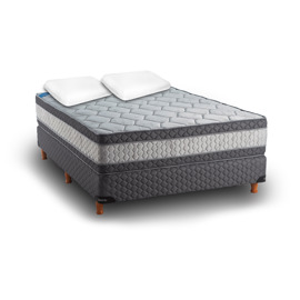 Sommier Y Colchón + Almohadas Marfil Doble Euro Pil...