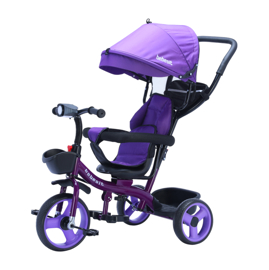 Triciclo Purpura 360° Joy 3 Con Luz Y Barra De Empu...