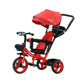 Triciclo Rojo 360° Joy 3 Con Luz Y Barra De Empuje