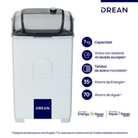 Lavarropas Semiautomático 7 Kg Blanco  Ltdr79sb0