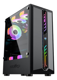 Gabinete Levelup Gamer Cassiopeia Atx Vidrio Templad...