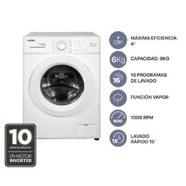 Lavarropas Automático  Inverter Steam 6Kgs 1000 Rpm ...