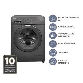 Lavarropas Automático  Inverter Steam 6Kgs 1000 Rpm ...