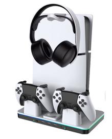 Base + Cargador + Cooler Para Ps5 Dualsense