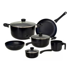 Bateria De Cocina 9 Piezas Set Ollas Sarten Wok Tef...