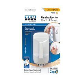 Gancho Adhesivo Grande Topazio Blanco Blister X1 Uni...