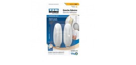Gancho Adhesivo Grande Onix Blanco X2 Unidades En Bl...