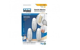 Gancho Adhesivo Mediano Onix Blanco X3 Unidades En B...