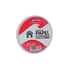 Cinta De Papel Blanca 12Mm X 50M