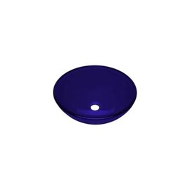 Bacha De Apoyo De Vidrio Redonda Azul 420Mm X 145Mm