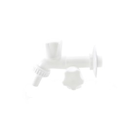 Canilla Plástica Doble Para Lavarropa 1/2 Giro Esfér...