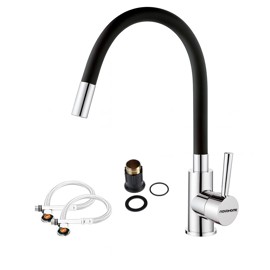 Grifo De Cocina Monocomando Cuello Flexible Cromo