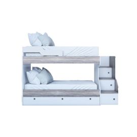 Cucheta Con 3 Cajones Y Escalera Blanco Y Báltico