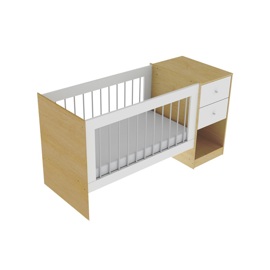 Cuna Cajonero Maya  Neb Natural Con Colchon         ...