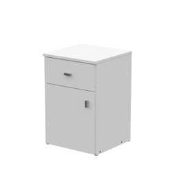 Mesa De Luz Pack 1P 1C Blanco Mate ...