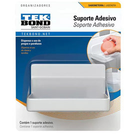 Estante Adhesivo Blanco Para Jabón En Blíster