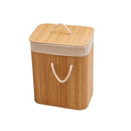 Cesto Canasto Rectangular Ropa Lavadero/Baño Bambu D...