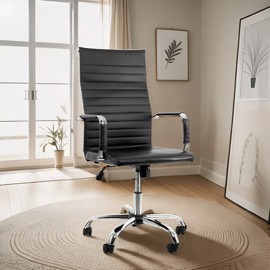 Sillon Oficina  329H Escritorio Cuero Sintético Negr...