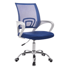 Silla De Oficina  Ergonomica Azul Metalica Premium
