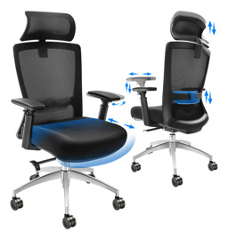 Silla De Oficina Ergonómica Ajustable Con Reposacabe...