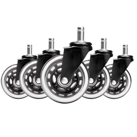 Kit X5 De Ruedas Para Silla De Oficina De Goma