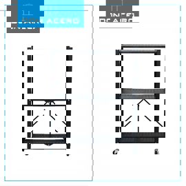 Estantería Plegable De 3 Niveles Con Ruedas Color Ne...