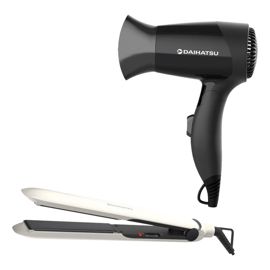 Combo Secador De Cabello Viajero Y Planchita Hd344h...