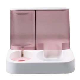 Comedero Bebedero Con Dispensador De Comida Automatico  Perro Gato Rosa