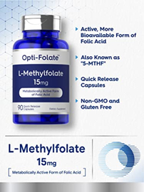 Suplemento De LMetilfolato De 15 Mg 90 Cápsulas