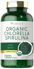 Suplemento  Organic Chlorella Spirulina 1300 Tableta...