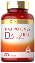 Suplemento  De Vitamina D3, 10000 Ui, 400 Cápsulas B...