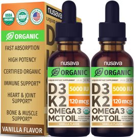 (Paquete De 2) Vitamina D3 K2 Líquida De 5000 Ui Con...