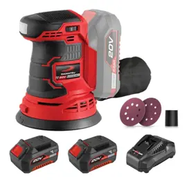 Lijadora Orbital 20V  / 2 Baterias 4.0Ah / Cargador