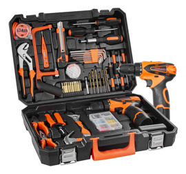 Kit De Herramientas  Con Taladro Inalámbrico Y Estuc...