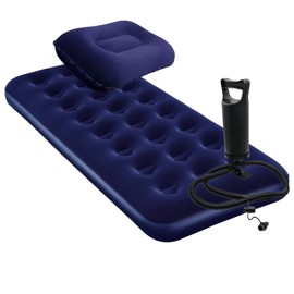 Colchón Inflable  1 Plaza Con Almohada E Inflador Sk...