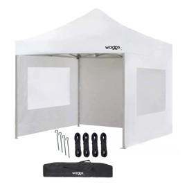 Gazebo 3X3 Autoarmable  Reforzado Con Proteccion Uv Cerrado Con Ventanas Blanco