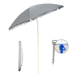 Sombrilla Gris Con Quiebre  Aluminizada Funda 1.80 M...