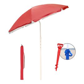 Sombrilla Roja Con Quiebre  Aluminizada Funda 2Mts +...