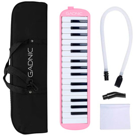 Flauta Melódica Rosa  Piano 32 Teclas Accesorios